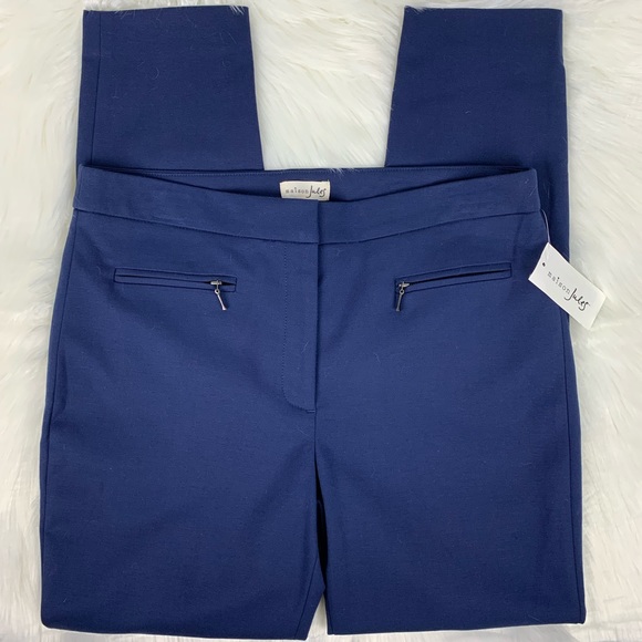 🔥MAISON JULES🔥ZIP-POCKET SKINNY PANTS BLUE NOTTE SIZE 4 NWT - Picture 4 of 6